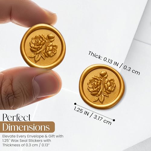 50 PCs Gold Wax Seal Stickers, 3D Self-Adhesive Classic Gold Stickers - color: Classic Gold