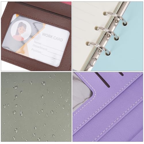 WASON A5 Binder PU Leather Journal Ring Portfolio Lined Notebook Refillable Paper Diary with Removable Clipboard Writing Notepad for Travel Business School Agenda Organizer (Purple) - color: Purple