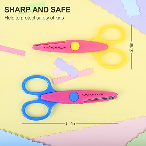 UCEC Craft Scissors Decorative Edge, 12 Pack, Bright Zig Zag Scissors - color: 12 Pack
