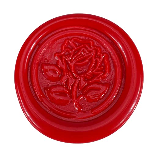 Yoption 5Pcs Bright Red Sealing Wax Sticks with Wicks for Wax Seal Stamp | Embossed Pattern Wax Sticks for Wedding Invitation, Christmas Card, Envelope, Snail Mail, Wine Package, Gift Wrapping - color: Bright Red