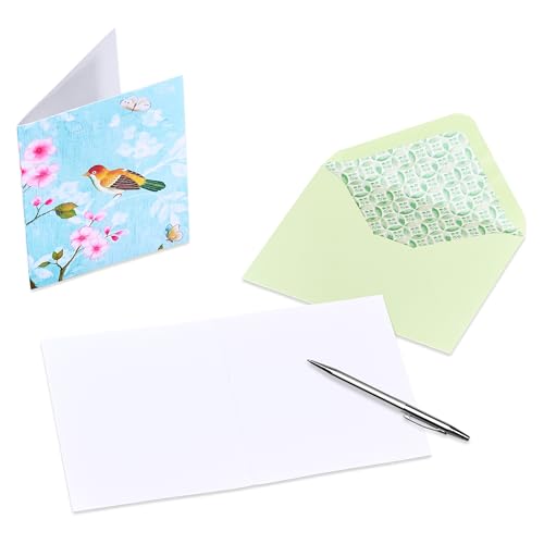 Papyrus 20-Count All Occasion Blank Keepsake Stationery, Blossom Branch Bird - color: FSC KPSK BL BLOSSM BRANCH BIRD
