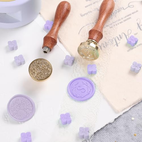 Initial Letter Alphabet S Wax Seal Stamp, Wicker Eucalyptus Sealing With Flower for Wedding Invitation, Gift Wrap, Envelopes, Christmas Card - style: Initial S
