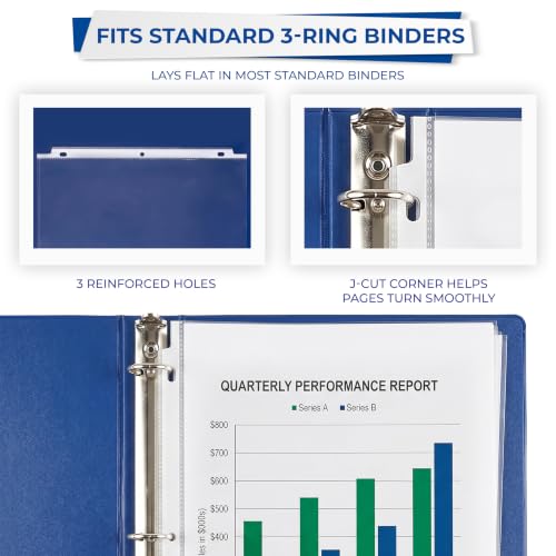 Samsill 50 Pack Heavy Duty Sheet Protectors, Non-Glare, 8.5x11 Inch Page Protectors for 3 Ring Binder, Letter Size Protectors with Reinforced Holes, Non-Glare Protector, Top Loading, Acid Free - size: 50 Pack, style: Non-Glare