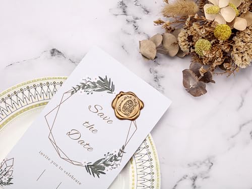 Yoption 50 Pcs Regal Letter C Wax Seal Stickers, Antique Gold - color: C, size: 50 Pack