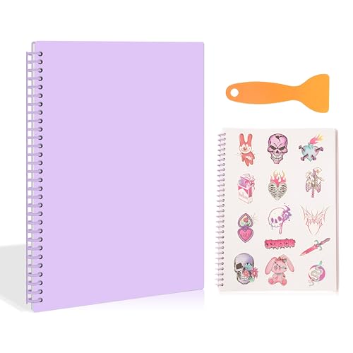 A4 Reusable Blank Sticker Collecting Book Sticker Album Storage (Purple - color: Purple