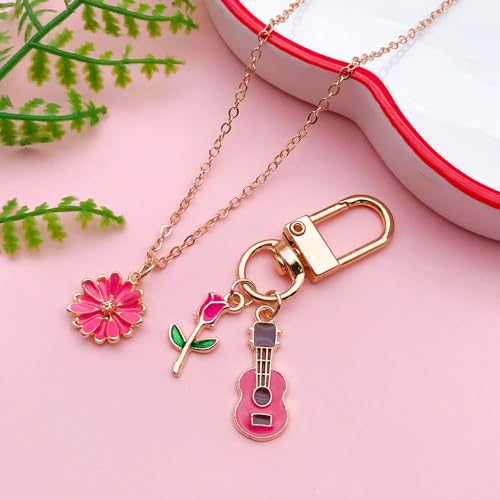 Youdiyla 40pcs Enamel Charms Alloy Metal Charms for Jewelry Making Necklace Bracelet Earring DIY Accessories - color: Rose red