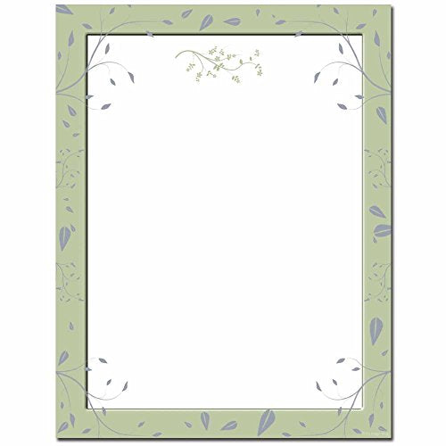 Sage Leaves Letterhead Laser & Inkjet Printer Paper, 100 pack - size: 100 Pack, style: Sage Leaves