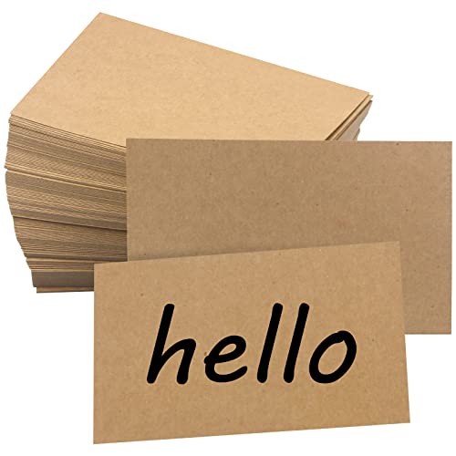Bercoor 200 Pack Blank 3 x 5 Inch Index Cards, Heavy Study Cards, Note Cards for Office, School Learning, Kraft Paper