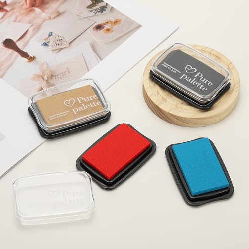 PATIKIL 3"x2" Large Stamp Pad, 2Pcs Washable Craft Ink Pad for Rubber Stamp Card Making Stamping Scrapbook Fingerprint Handprint, Red/Black - color: Red/Black