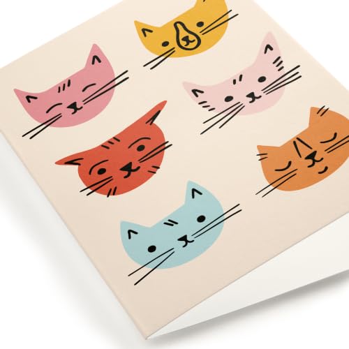 Minted | Blank Greeting Card, All Occassions, 5x7 w/Envelope | Cat Faces | Independent Artist-Designed with Quality Materials - color: Cat Faces