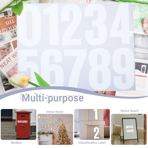 12 Sheets 4 Inch Letter Number Stickers, 132 Pieces, White - color: White, size: 12