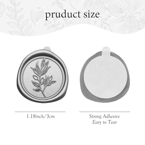 Pollize 50Pcs Wax Seal Stickers, Wedding Invitation Envelope Stickers - color: Silvery