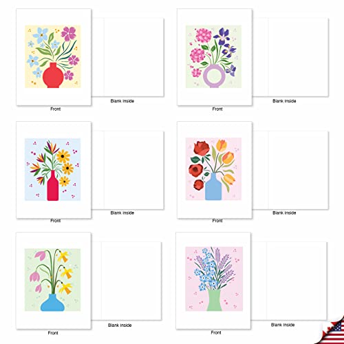 The Best Card Company - 20 Assorted Blank Notecards Boxed Set 4 x 5.12 Inch with Envelopes (20 Designs, 1 Each) - Garden Addition AM10331OCB-B1x20 - style: Garden Addition