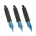 Set of 3 Hongdian Fountain Pen Blue Nibs (Fine, Extra Fine and Bent Nib) for Black Forest 1850, 1851, 1861, M2, M1, 1843, 6013, 517D, 517S, 525, 1843 and 920 Series - color: Blue, style: EF, F, Bent
