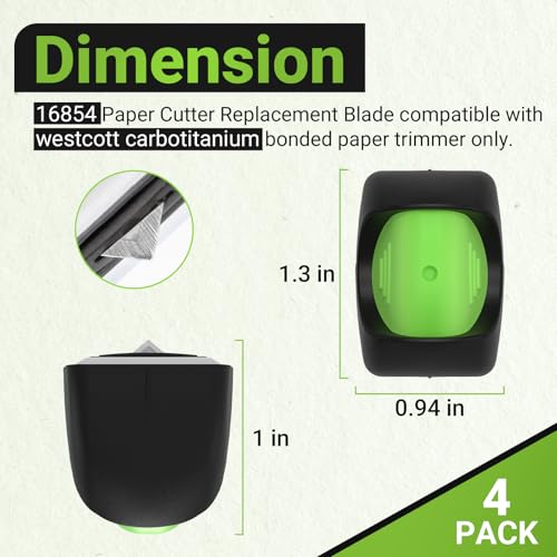 4 Pack 16854 Paper Cutter Blade for Westcott Carbo Titanium Bonded Trimmer