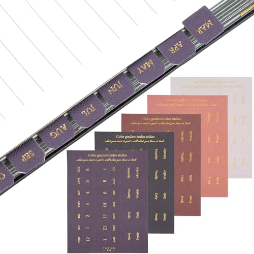 Joez Wonderful 20 Sheets Planner Monthly Tabs, Self Adhesive Tabs Stickers, Planners Index Tabs Calendar Tabs for Planners, Office, Study, Notebook (360 Pcs, Style2) - color: 20 Sheets, Style 2