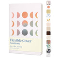 WORLD TRAVELER Eccolo A5 Lined Journal 256 Ivory Pages Lay Flat 6x8 - color: Moon Phases