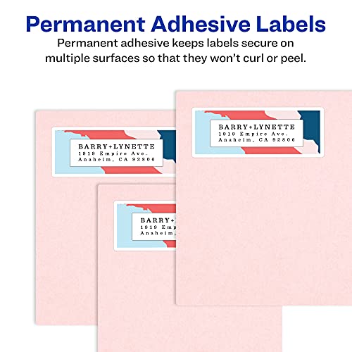 Avery Printable Return Address Labels with Sure Feed, 0.5" x 1.75", White, 2,000 Blank Mailing Labels (08167) - size: 1/2" x 1 3/4", style: 2,000 labels