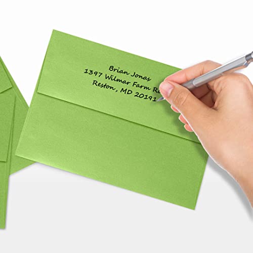 LUXPaper A7 Invitation Envelopes | Peel & Press | 5 1/4" x 7 1/4" | Fairway Metallic | 80lb. Text | 500 Qty - color: Fairway Metallic, size: 500 Qty.
