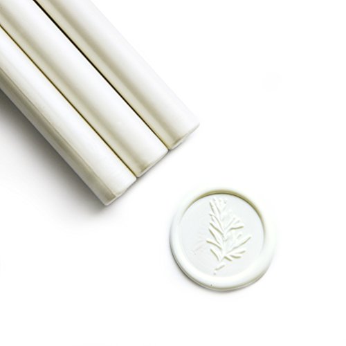 UNIQOOO Mailable Glue Gun Sealing Wax Sticks for Wax Seal Stamp - Snow White, Great for Wedding Invitations, Cards Envelopes, Snail Mails, Wine Packages, Gift Ideas, Pack of 8 - color: Snow White