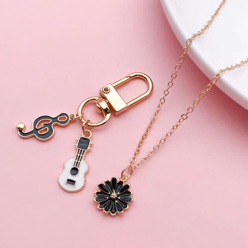 Youdiyla 40pcs Enamel Charms Alloy Metal Charms for Jewelry Making Necklace Bracelet Earring DIY Accessories - color: Black