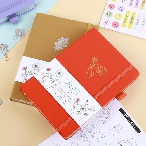 A5 Bullet Dotted Journal Notebook | 160gsm Thick Bleedproof Paper, Lay Flat Binding, 160 Numbered Pages | Hard Cover Dot Grid Notebook/Bullet Journals for Creatives & Professionals (A-Dipper) - style: A-Dipper