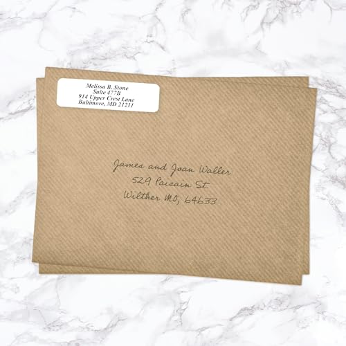 White Personalized Return Address Labels with Elegant Dispenser - Roll of 250 Custom Stickers - color: White, size: 250 Labels