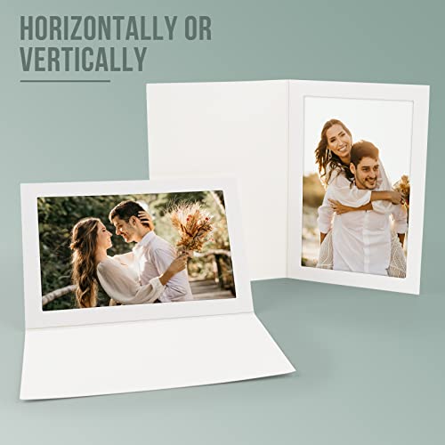 Golden State Art, Pack of 200, 4x6 Photo Folders, Cardboard Picture Frame, Paper Frame Cards, Greetings/Invitation Special Events: Graduation, Christmas, Wedding (White) - color: White, size: 200 Pack