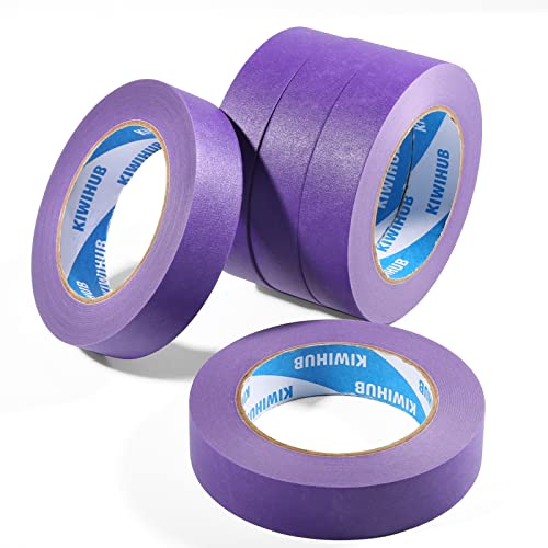 Purple Painters Tape,1" x 60 Yards x 5 Rolls (300 Yards Total) - color: Purple