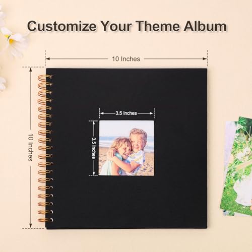 Scrapbook Photo Album Linen Cover 10x10 Inches 80 Pages Black | Hardcover Kraft Scrap Book Memory Book DIY Scrapbook Albums for Wedding Baby Boyfriend Travel Anniversary Family - color: Black, size: 10"x10" 80 Pages