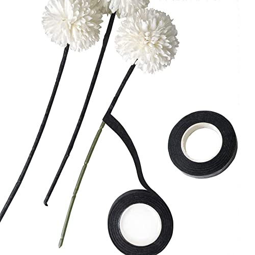 Woohome 2 Roll Florist Stem Wrap, 12mm Width Floral Tape Bouquet Tape, 90 Feet/Roll Flower Tape - color: 2PCS Black