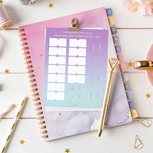 Joez Wonderful 10 Sheets Planner Monthly Tabs, Self Adhesive Tabs Stickers, Planners Index Tabs Calendar Tabs for Planners, Office, Study, Notebook (180 Pcs, Neon) - color: 10 Sheets, Style 1
