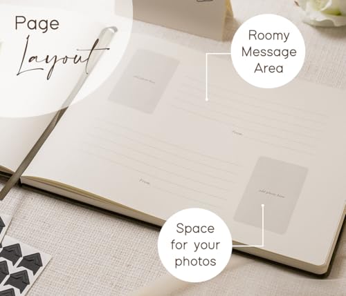 Velvet Photo Guest Book Set (Olive) - Photo Corner Stickers, Gold Pen, Sign