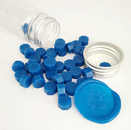 80 Pieces Blue Sealing Wax Beads for Gift Card Packages Seal Wax Kit - color: Bright Blue