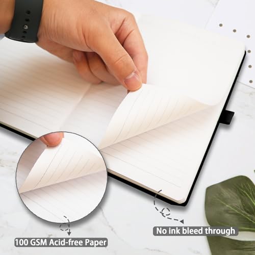 Heture Hardcover Notebooks, 6 Packs A5 Lined Journals Notebook for Writing 160 Pages, 8.2 x 5.5 inch, Classic Ruled Notebooks for College/Work/Travel (Black, 6 Pack) - color: Black, size: 6 Pack