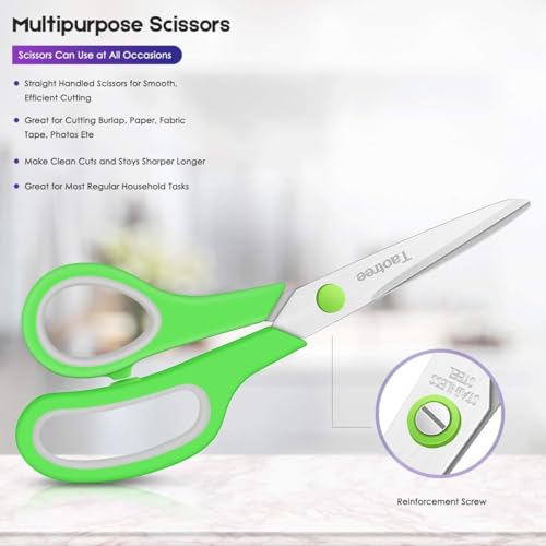 Scissors Bulk Set of 24-Pack, Taotree 8"Scissors All Purpose Heavy Duty - color: 24-pack Assorted