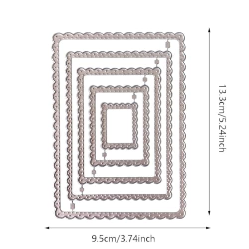 Rectangle Layers Frame Dies Cuts for Card Making - color: Silver-505frame