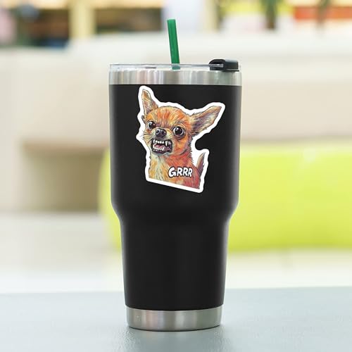 100 PCS Chihuahua Stickers Pack – Waterproof Dog Decals for Water Bottles, Laptops, Phones, Notebook, Cars – Cool Vibrant Graphics for Chihuahua Enthusiast - color: Chihuahua