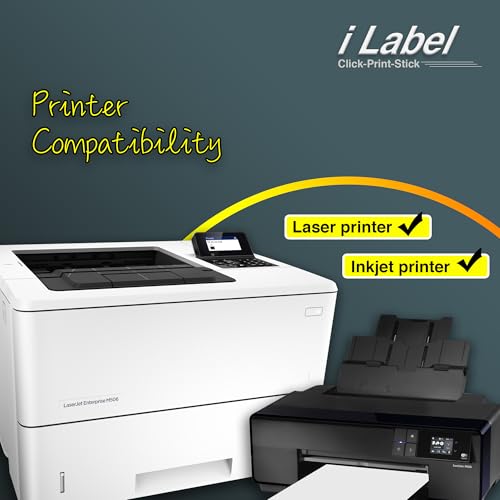 8.5" x 11" Full Sheet Label Sticker Paper for Laser & Inkjet Printers [100 Sheets,100 Labels]