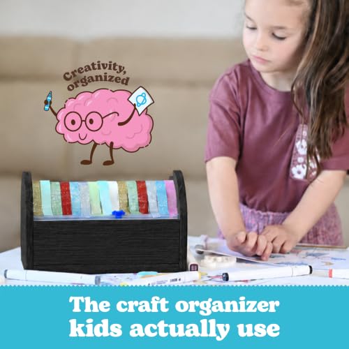 Kopa Craft Play Bamboo Kids Tape Dispenser & Washi Tape Organizer - Black - color: Black