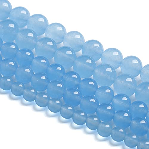4MM 86PCS Blue Aquamarine Chalcedony Spacer Loose Beads for Jewelry Making DIY Bracelet Necklace - color: Blue Aquamarine, size: 4mm