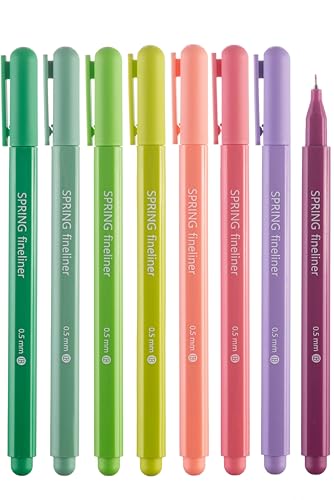 DIVERSEBEE Fine Tip Pens, 0.5mm Fine Point, Assorted Colors (Spring) - color: Spring