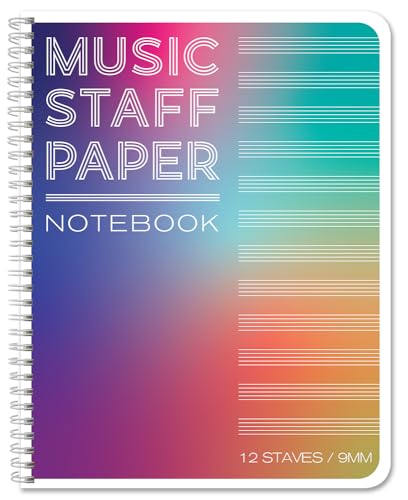 BookFactory Music Staff Notebook, Wire-O, 100 Pages - style: Wire-O