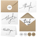 Layneria 100 Bulk Thank You Cards with Kraft Envelopes and stickers - 4 Minimalistic Designs Blank Thank You Notes with Envelopes for business Wedding Bridal Gift Baby Shower Business Graduation - color: White