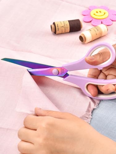 Craft Scissors Set of 4, Sharp Stainless Stee Blades Titanium Coating, Scissors All Purpose for Office School Home Fabric Sewing DIY Art Crafting Cutting, 9.5''/8.5''/6''/5.5'', Purple - color: Purple, size: 9.5'', 8.5'', 6'', 5.5'
