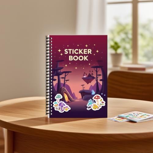 B5 Reusable Sticker Collecting Book Blank Sticker Album (Style L Black Red) - color: Style L Black Red