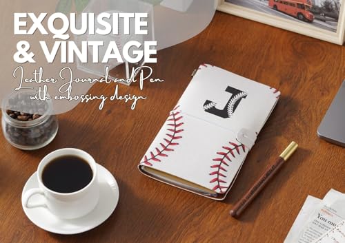 InnoBeta Baseball Gifts for Men Women, Baseball Coach Gifts Journal and Pen Vegan Leather Refillable Notebook, Sketchbook, Travel Diary, 7.8x5 Inches - K - color: K