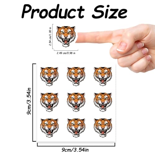 AHANDMAKER 180 Pieces Self-Adhesive Roaring Tiger Stickers, 9 Styles Tiger Head Decal Stickers 1 Inch Cartoon Decals for Album Arts Planner Calendar Scrapbooking Crafting Bag Decor - style: Roaring Tiger