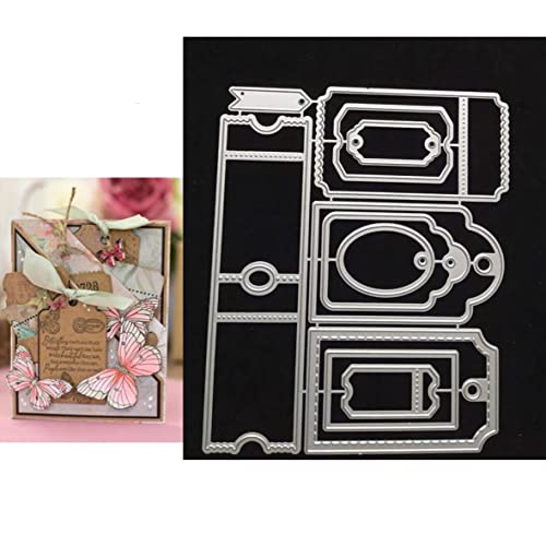 Label Tag Metal Die Cuts, Label Tag Cutting Dies Cut Stencils for DIY Scrapbooking Cards Decorative Embossing Paper Dies for Scrapbooking Card Making