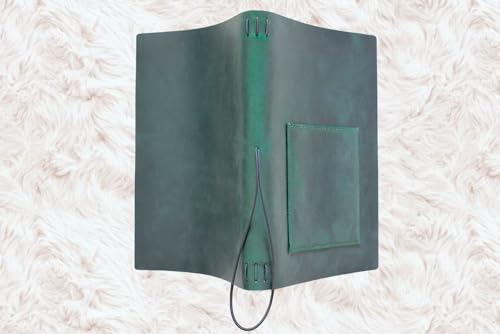 A5 Travelers Notebook Cover, Small Leather Journals Cover for Writing, Refillable Planner Organizer Folio Case for 8.5 x 5.5 Notebook with Phone/Pen Pocket, Gift for Men/Women, Green - color: Green, size: Non-Custom
